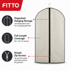 144 Pieces Assorted Colour Zip-Up Garment Bags, 60 × 137 cm, 1 Piece