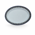 96 Pieces Melamine Oval Plate, 14 Inch, Decorative Rim Design for Serving and Dining