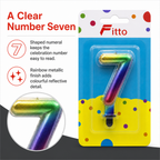 240 Pieces Rainbow Metallic Number 7 Cake Candle, 3 in, 1 Piece