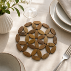 240 Pieces Natural Bamboo Round Lattice Table Mats, 20 cm, 1 Piece