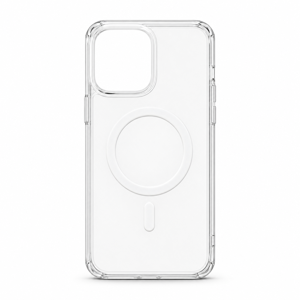 96 Pieces Crystal Clear Magnetic Phone Cases with Wireless Charging Ring and Raised Camera Protection for iPhone 15 Pro Max
