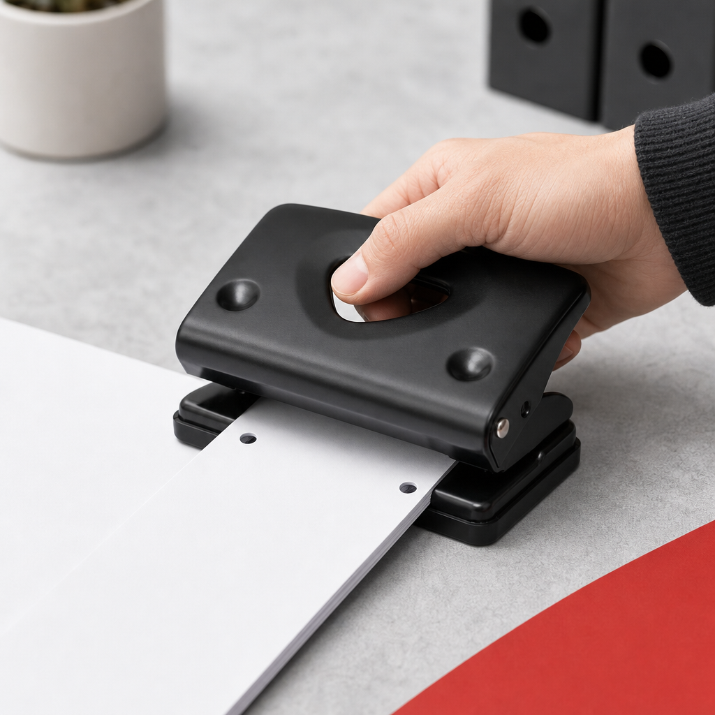 120 Pieces Mini Two-Hole Paper Punches, Black, 6 mm Holes, 80 mm Hole Distance, 10-Sheet Capacity, 103 x 60 x 56 mm