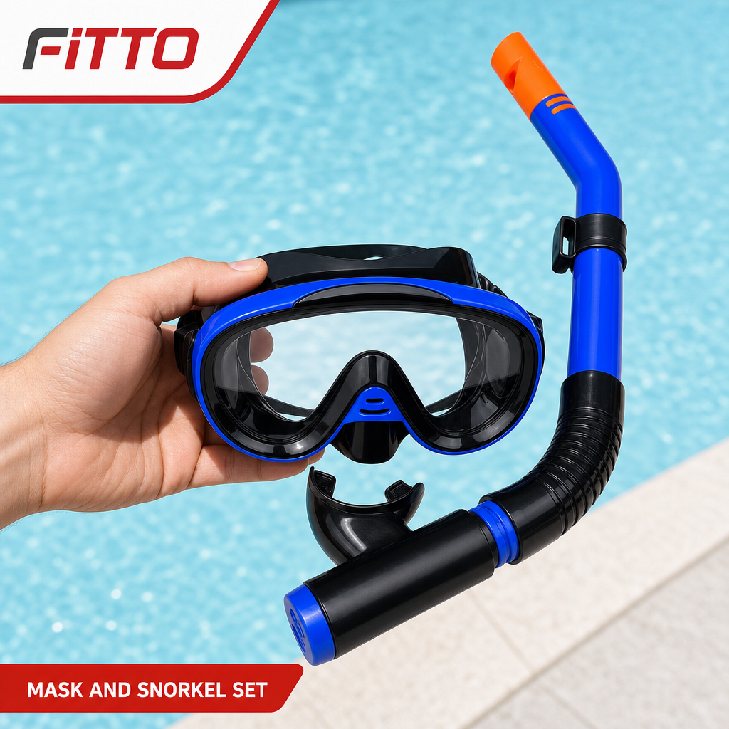 72 Pieces Swimming Mask and Snorkel Set, Blue