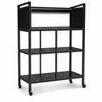 48 Pieces Black Multi-Tier Storage Shelf with Caster Wheels, 1 Piece