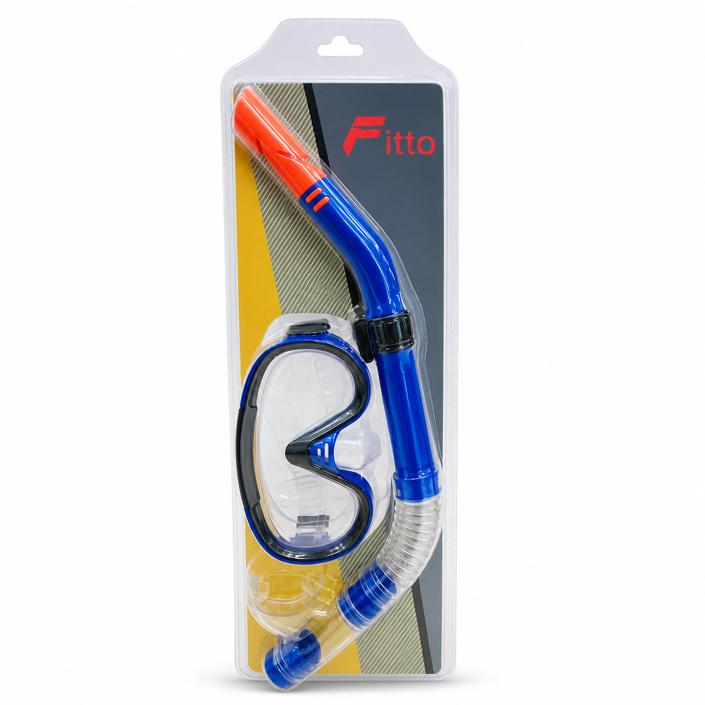 72 Pieces Swimming Mask and Snorkel Set, Blue