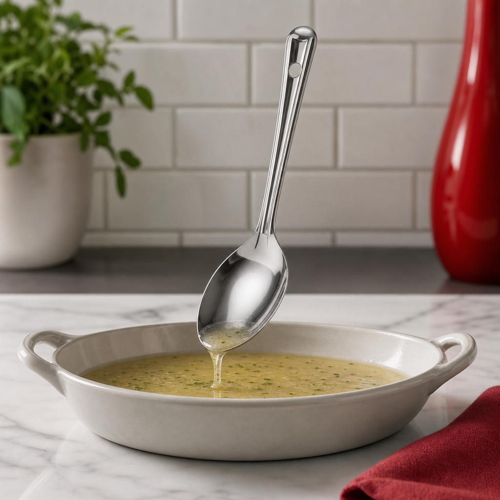 144 Pieces Stainless Steel Basting Spoon No. 1, 25 cm Long Serving Utensil for Kitchen Cooking