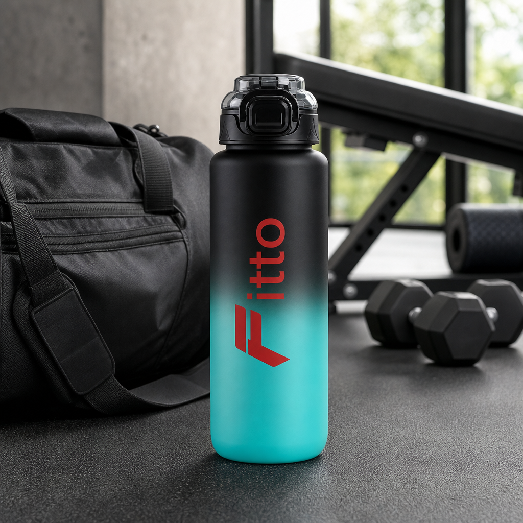 96 Pieces 1000ml Sports Water Bottles with Flip Lid and Carry Handle, Teal