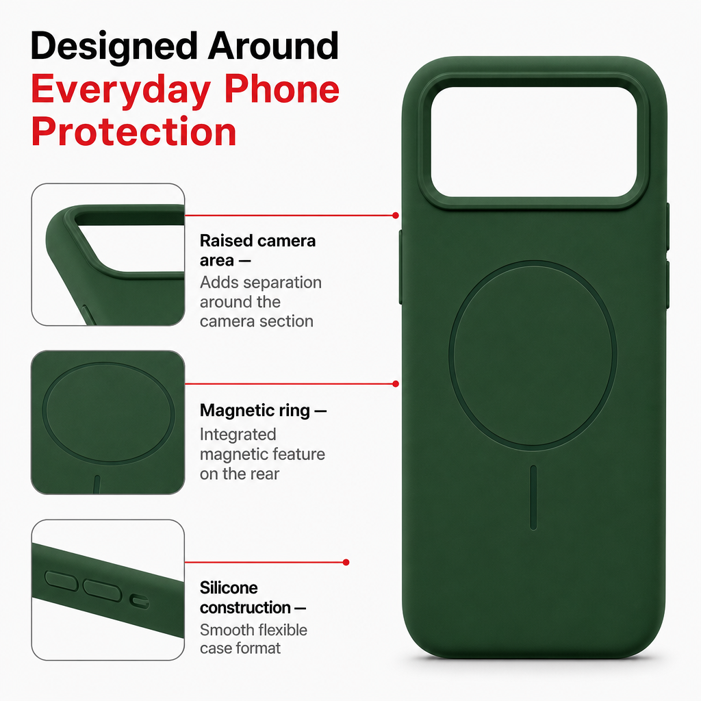 120 Pieces Silicone Magnetic Phone Cases with Raised Camera Protection, Green, for 16 Pro Max