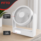 48 Pieces White 4-in-1 Rechargeable 6 in Portable Fans with 2 LED Lamps, 1 Piece