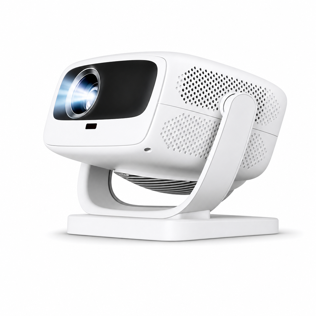 48 Pieces Portable Projectors with Built-In Rotating Stand, 8K HDR, 5G Wi-Fi, White