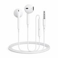 240 Pieces Wired Earphoneses with 3.5mm Plug and Inline Microphone, White