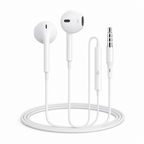 240 Pieces Wired Earphoneses with 3.5mm Plug and Inline Microphone, White