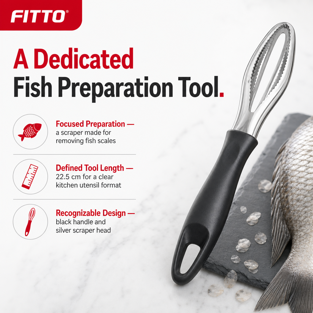 120 Pieces Fish Scale Scrapers, Black and Silver Stainless Steel Kitchen Tool, 22.5 cm, 1 Piece