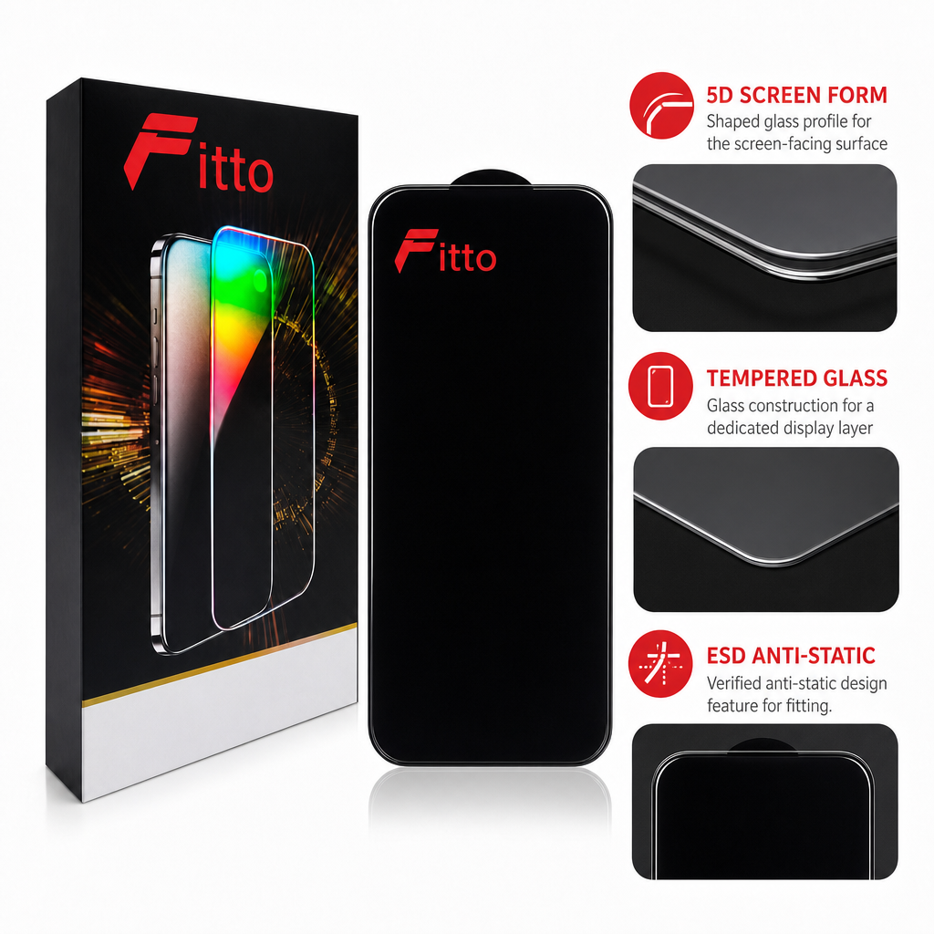 96 Pieces 5D Tempered Glass Screen Protectors for Smartphone, ESD Anti-Static, 1 Pack