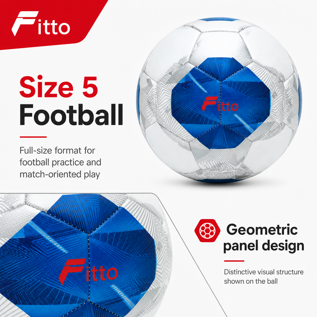 72 Pieces Football Size 5, Geometric Panel Design, Single Sports Ball for Training and Match Play