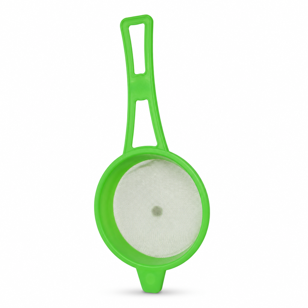240 Pieces Tea Strainers, Green Plastic Fine Mesh Sieve with Long Handle, 1 Piece, 14 x 12 x 10 cm