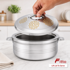 48 Pieces Stainless Steel Insulated Hot Pot, 5000 ml, Round Serving Pot, 1 Piece