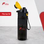 96 Pieces Sports Water Bottles with Flip Top Lid and Carry Strap, 800 ml, Black, 1 Piece