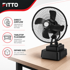 48 Pieces Table Fan Black Adjustable Tilt Portable Desk Air Circulator 35 x 30 x 16 cm