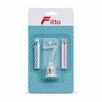 144 Pieces LED Happy Birthday Number 7 Cake Candle Set with Four Candles, 9 cm