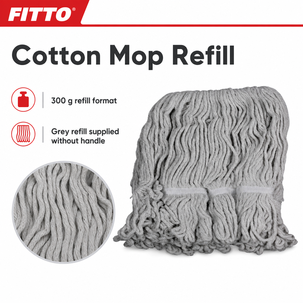 96 Pieces Cotton Mop Refill 300 g, Grey Floor Cleaning Head Without Handle