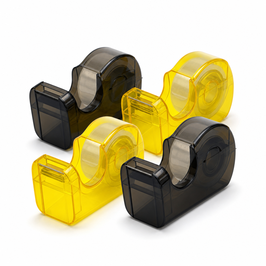 144 Pieces Self Adhesive Crystal Clear Tape with Dispenser, 4 Sets