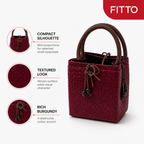 72 Pieces Mini Woven Handbags with Top Handles, Burgundy, 16 x 13 x 8 cm