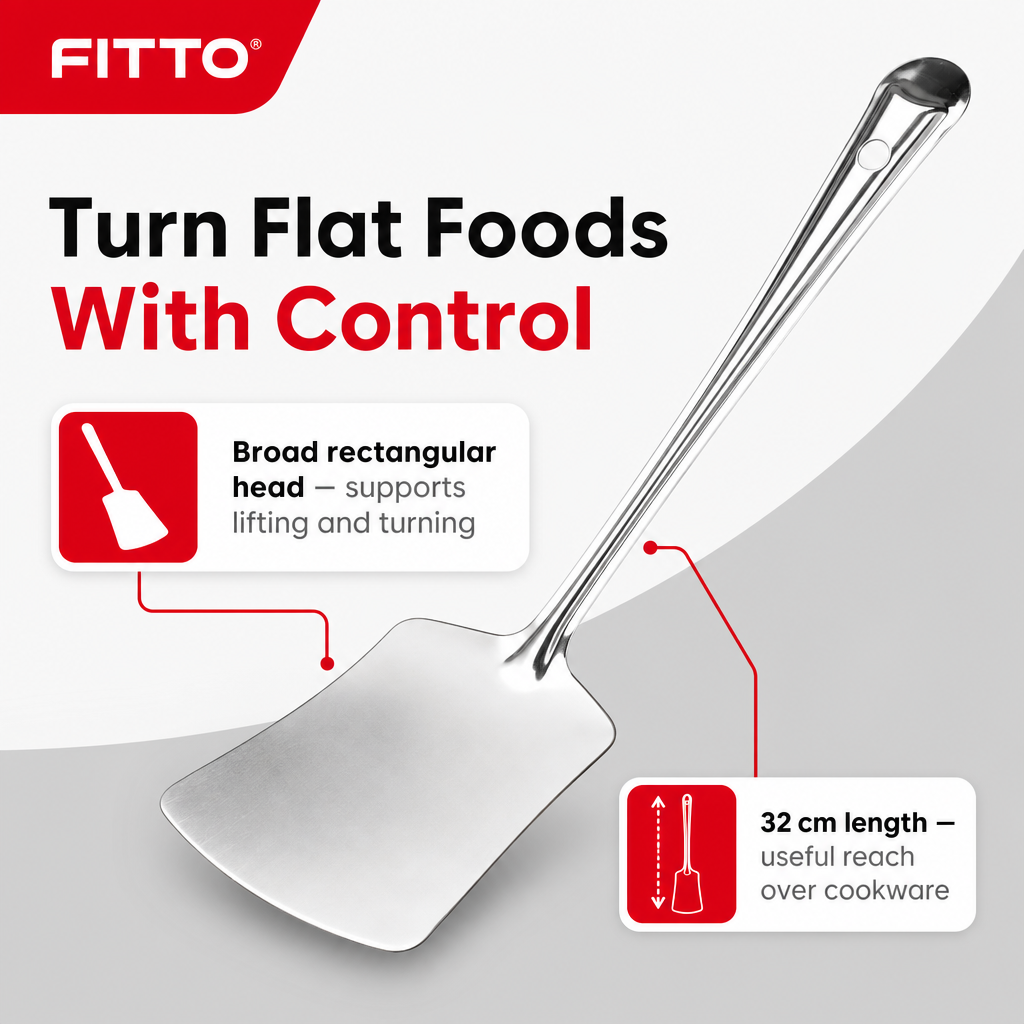 120 Pieces Stainless Steel Roti Turner, Size No. 5, 32 cm Kitchen Utensil