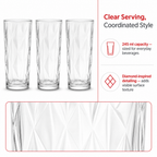 96 Pieces Diamond Glass Tumbler Set, 245 ml, 3 Pieces