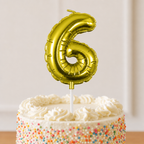 144 Pieces Gold Number 6 Birthday Cake Candle, 9 cm, Single Piece