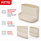144 Pieces Plastic Sponge Holder with Waste Baskets, Cream, 23 x 16 x 11 cm