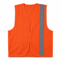 144 Pieces High-Visibility Reflective Safety Vests, 68 x 60 cm, Orange and Grey, 1 Piece