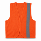 144 Pieces High-Visibility Reflective Safety Vests, 68 x 60 cm, Orange and Grey, 1 Piece