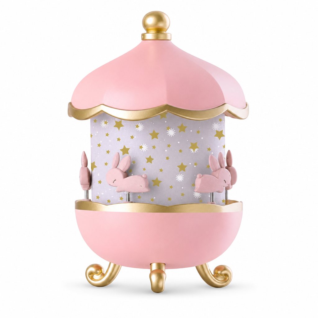 72 Pieces Pink Carousel Night Lights Projector, Decorative Bedroom Lighting, 1 Piece