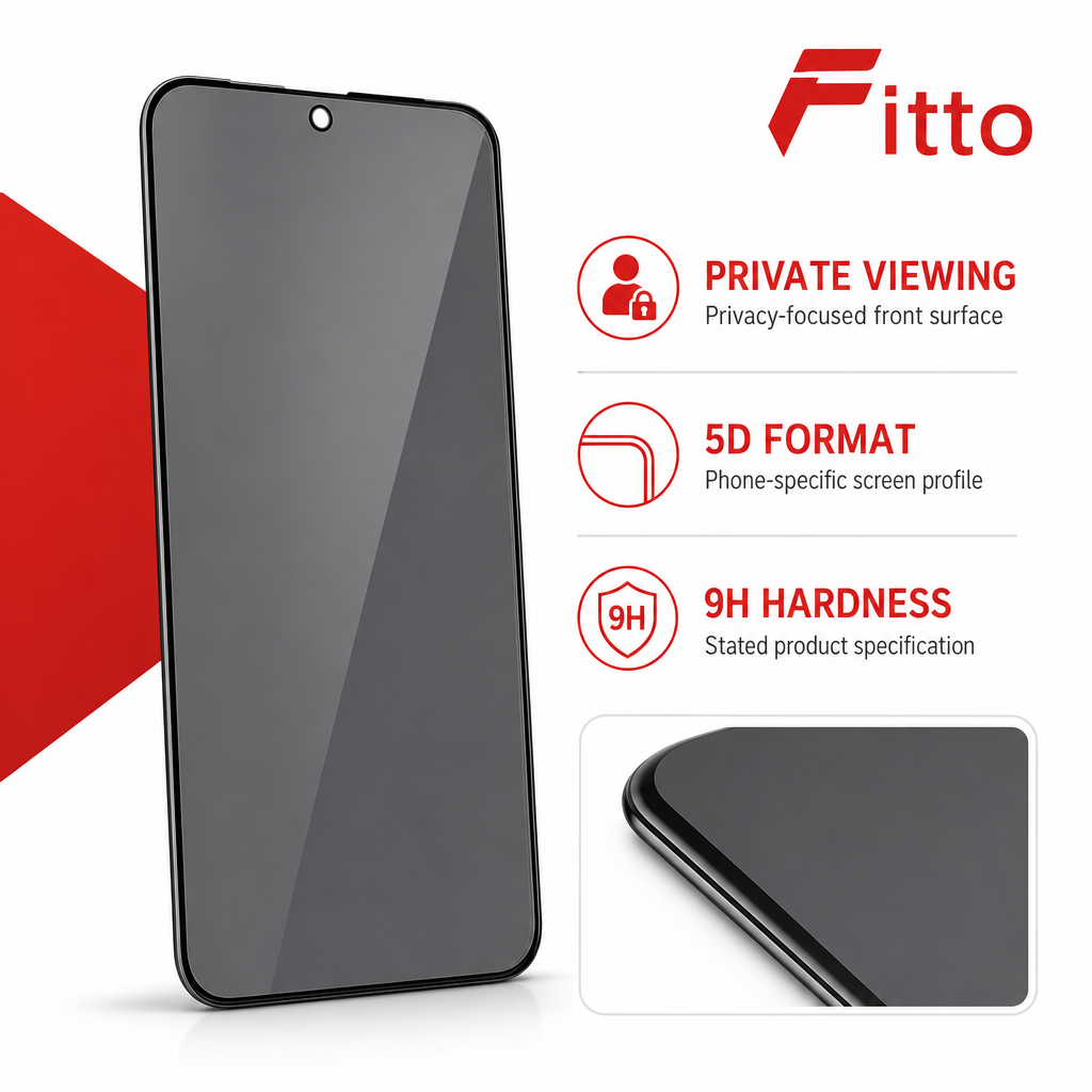 144 Pieces Screen Protectors for A35, 5D Privacy Tempered Glass with 9H Hardness