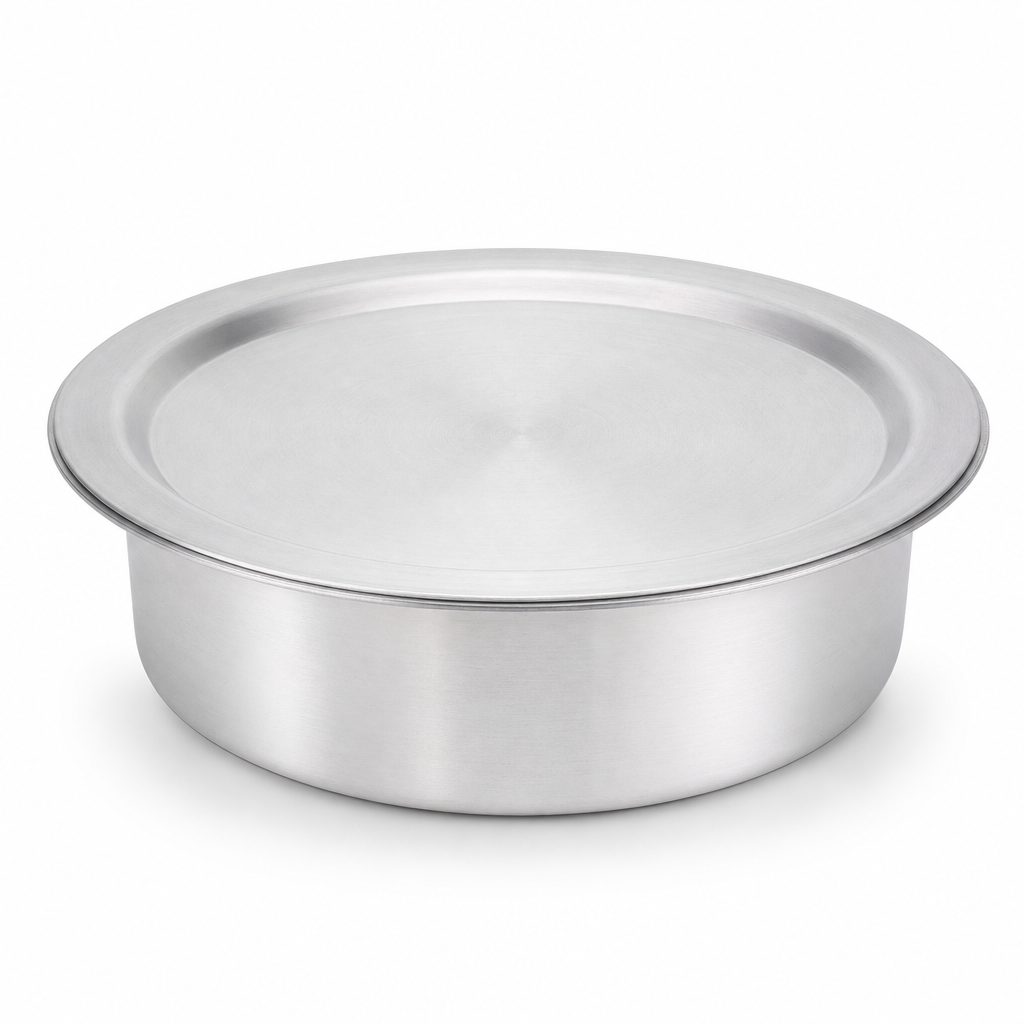 48 Pieces Aluminium Cooking Pot with Lid, Silver Round Cookwares for Kitchen Meal Preparation, 30 x 30 x 12 cm