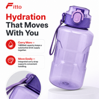 96 Pieces 1400ml Sports Water Bottles with Carry Strap, Purple