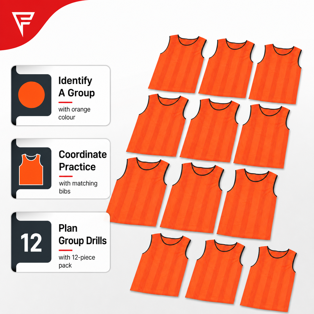48 Pieces Sports Training Bibs Vests, Small Size, Orange, 12-Piece Pack