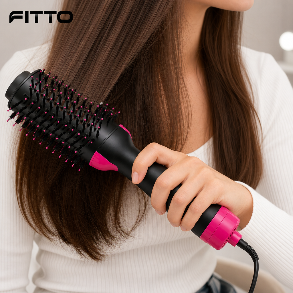72 Pieces Hot Air Brushes, One-Step Hair Drying and Styling Tool, Black and Pink, 1 Piece