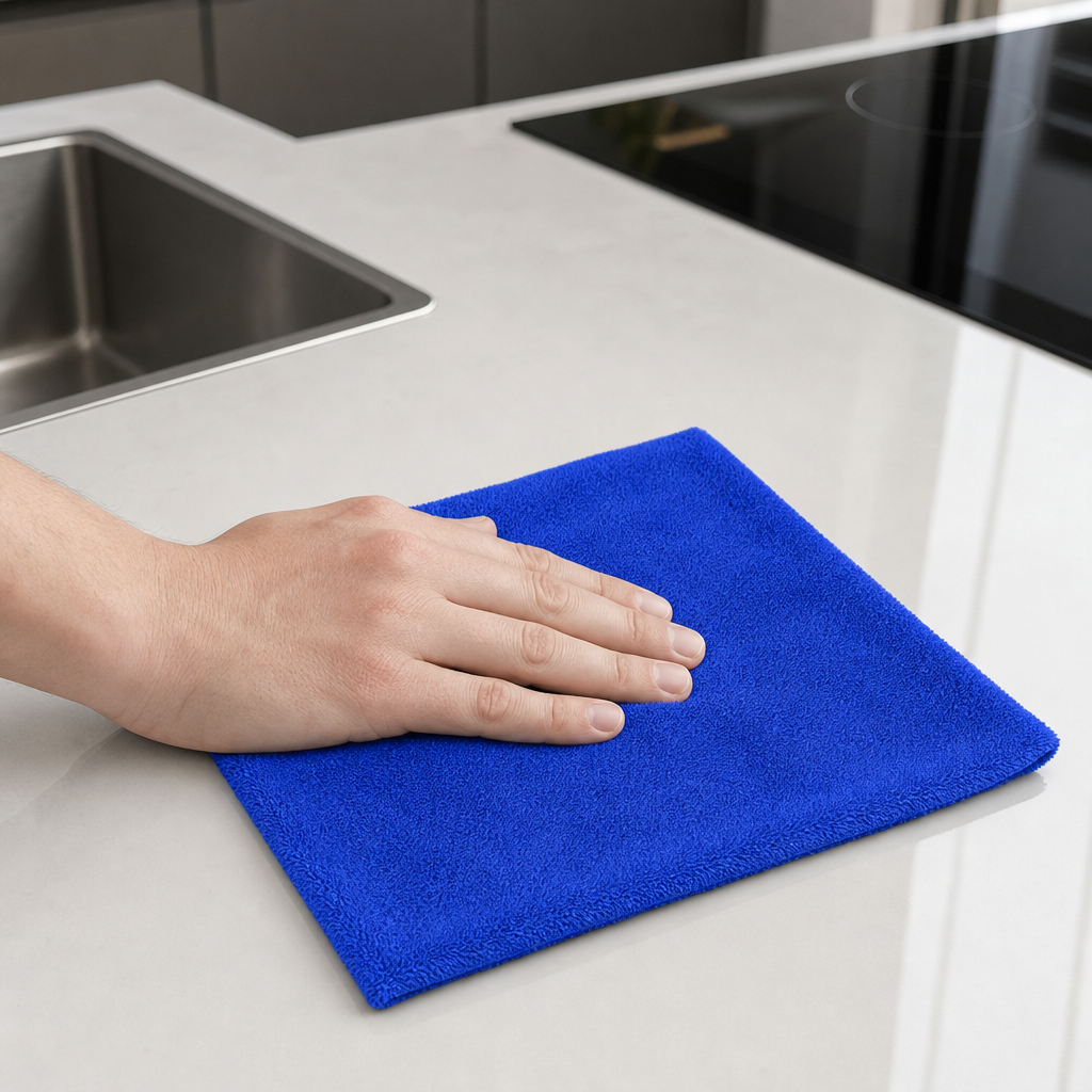 120 Pieces Microfiber Cleaning Cloth, No Stitching, 40 x 60 cm, Blue