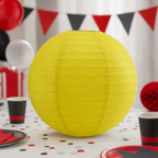 144 Pieces Yellow Paper Wire Lantern, 25 cm, Round Party Decorations, 1 Piece