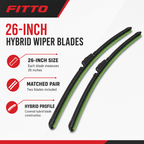96 Pieces Hybrid Windshield Wiper Blades, 2-Piece Set, 26 Inch