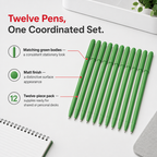 144 Pieces Ball Pens, Green Matt Body, 12 Pack