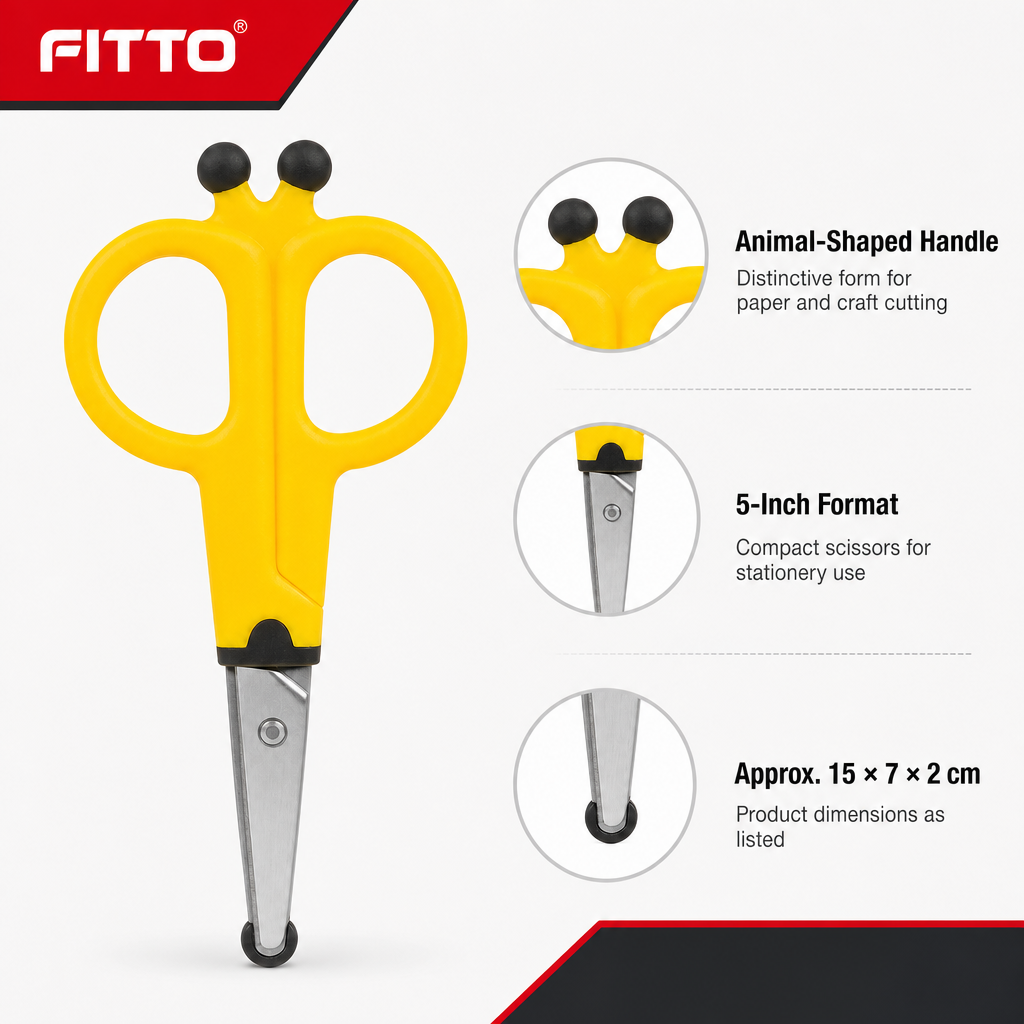 240 Pieces Animal-Shaped Scissors, 5 Inch, Yellow and Black, Single Piece