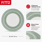 72 Pieces Round Woven Serving Trays, 50 cm, Sage Green Decorative Tabletop Tray