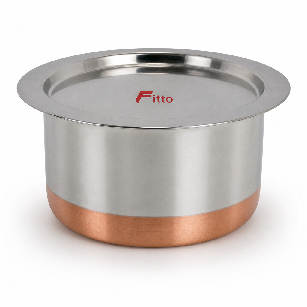 48 Pieces Stainless Steel Cooking Pan with Copper Bottom, 26 cm