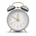 96 Pieces Grey Classic Twin-Bell Alarm Clocks with Gold Hands and Legs, Tabletop Design