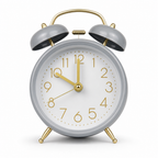 96 Pieces Grey Classic Twin-Bell Alarm Clocks with Gold Hands and Legs, Tabletop Design