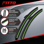 96 Pieces Hybrid Windshield Wiper Blades, 2-Piece Set, 26 Inch