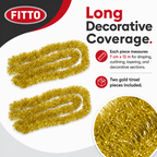 120 Pieces Gold Tinsel Decoration, 7 cm x 12 m, 2 Pieces for Party and Holiday Displays